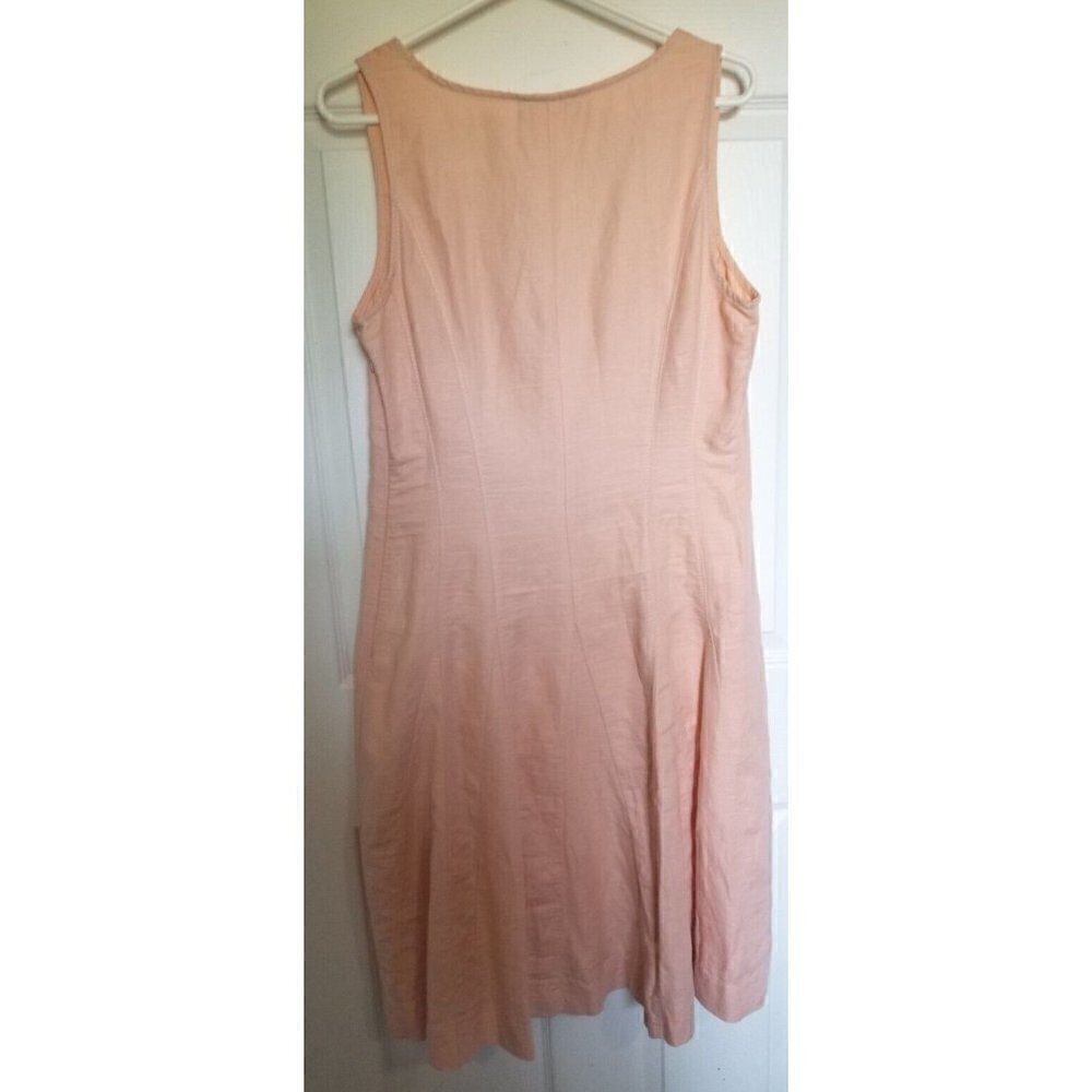 Tristan & Iseut Linen Blend Dress Peach Sz 10 - Picture 2 of 8